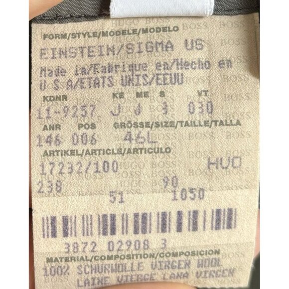 Hugo Boss Mens Blazer Wool Sport Coat US Sz 46L Einstein Sigma Super 110 MINT! - Picture 14 of 14